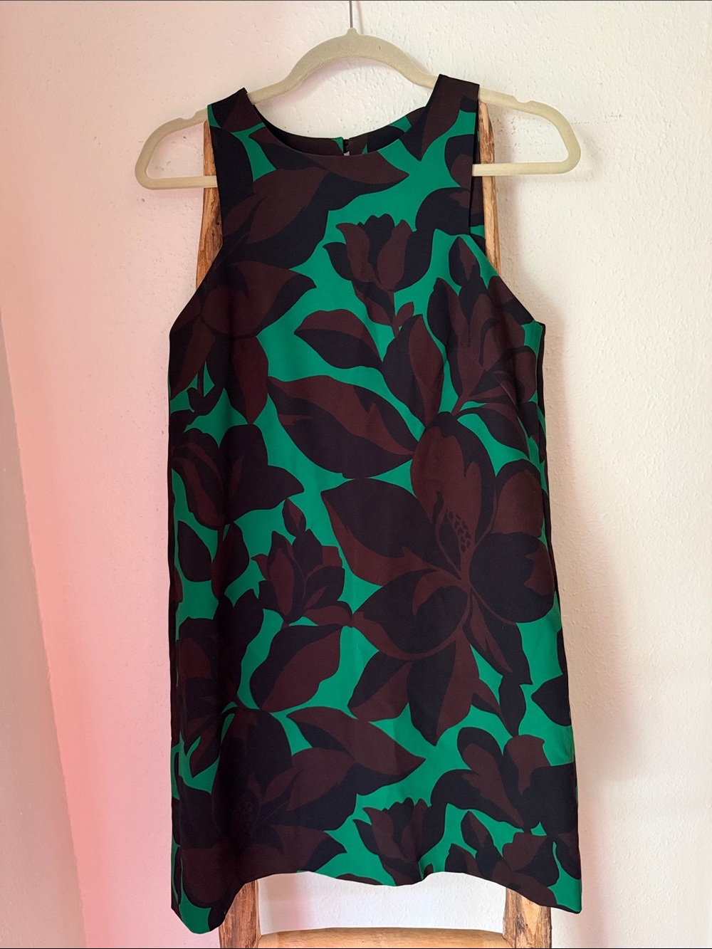 Milly Green and Navy Brown Floral Mini Dress Medium 8
